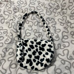 Black & White Faux Fur Shoulder Bag